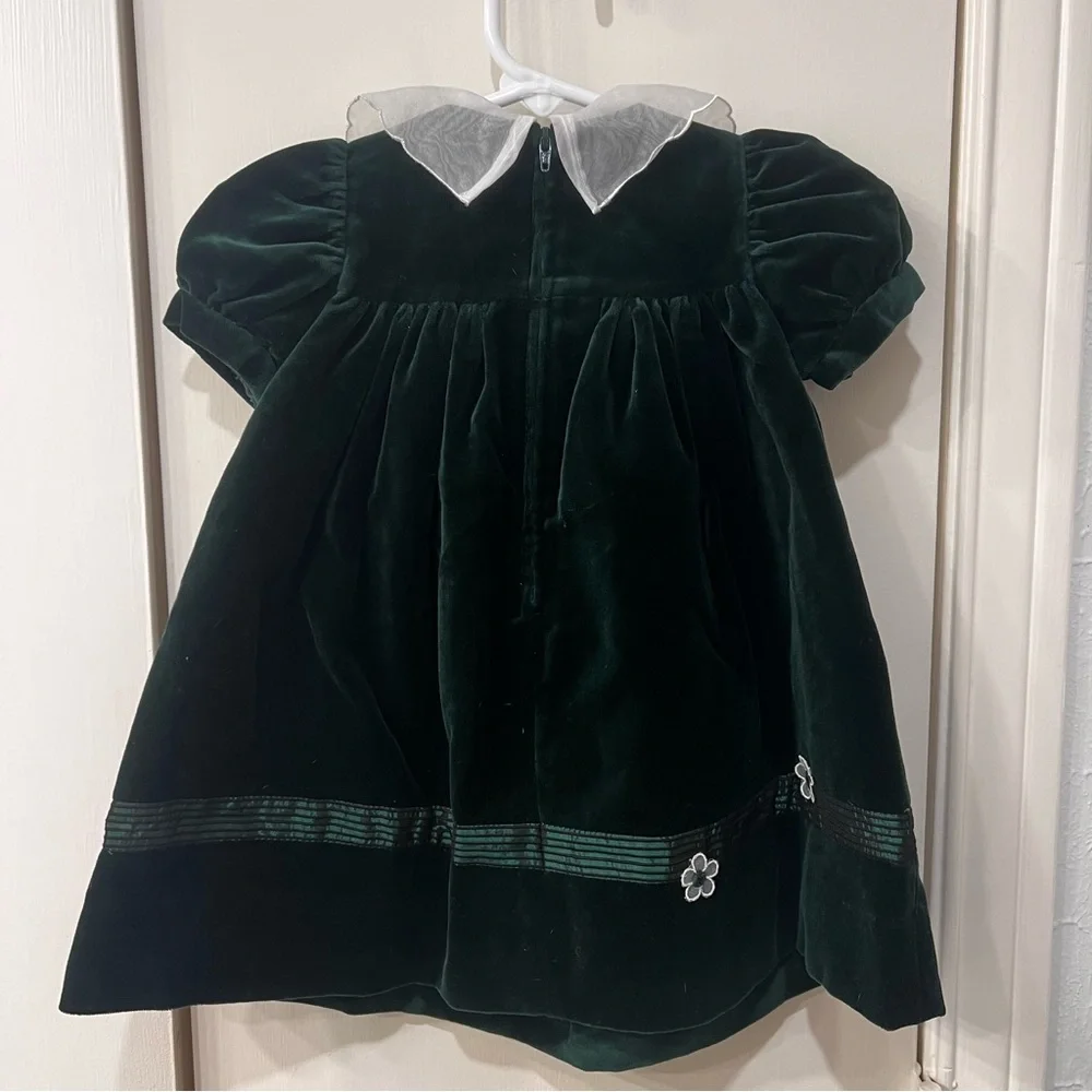 Florence Eiseman Baby Girls Green Velvet Dress